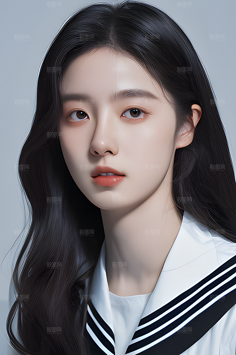 韩系美女半身图片素材