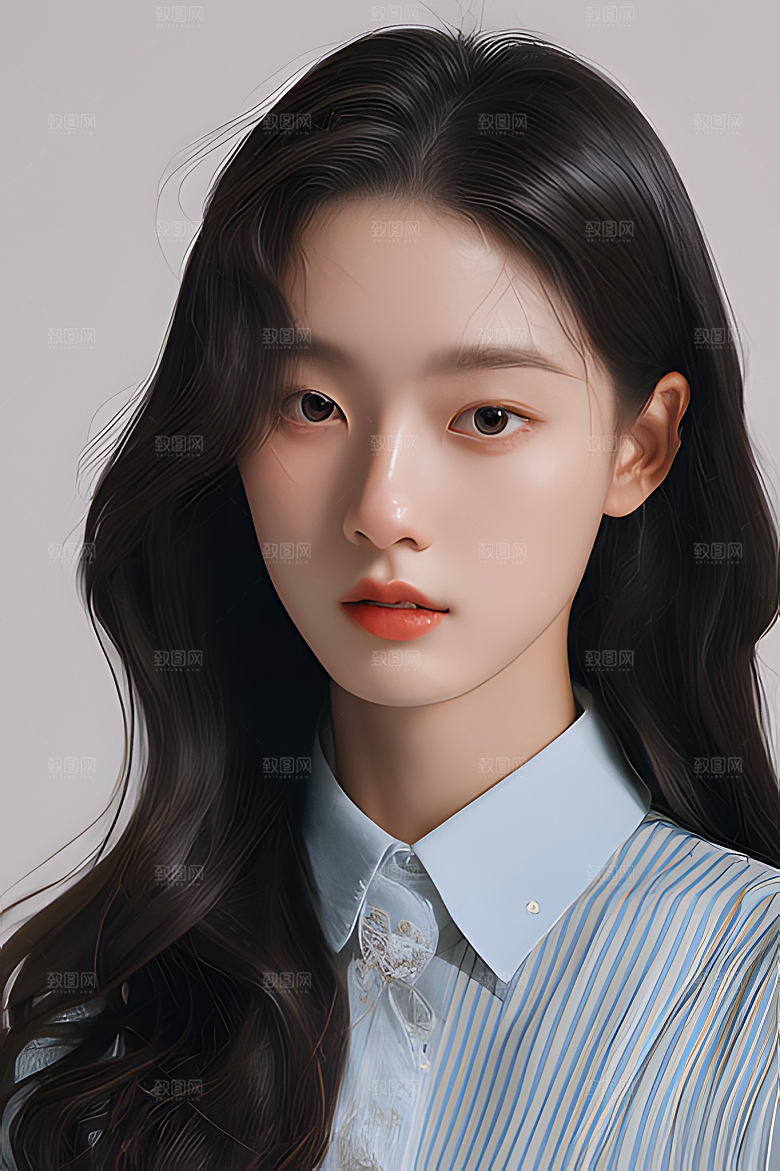 韩系美女半身图片素材