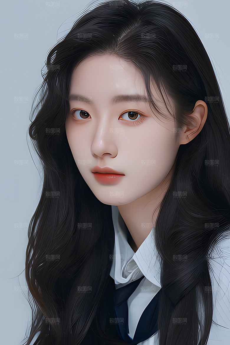 韩系美女半身图片素材