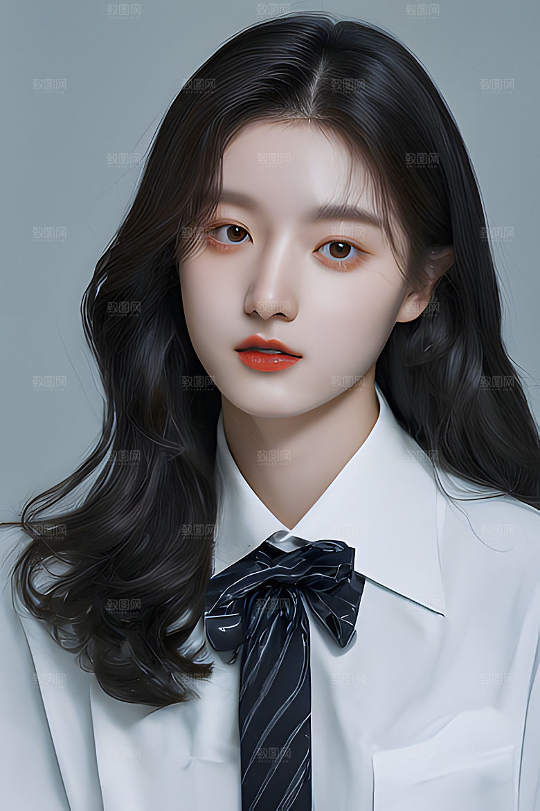 韩系美女半身图片素材