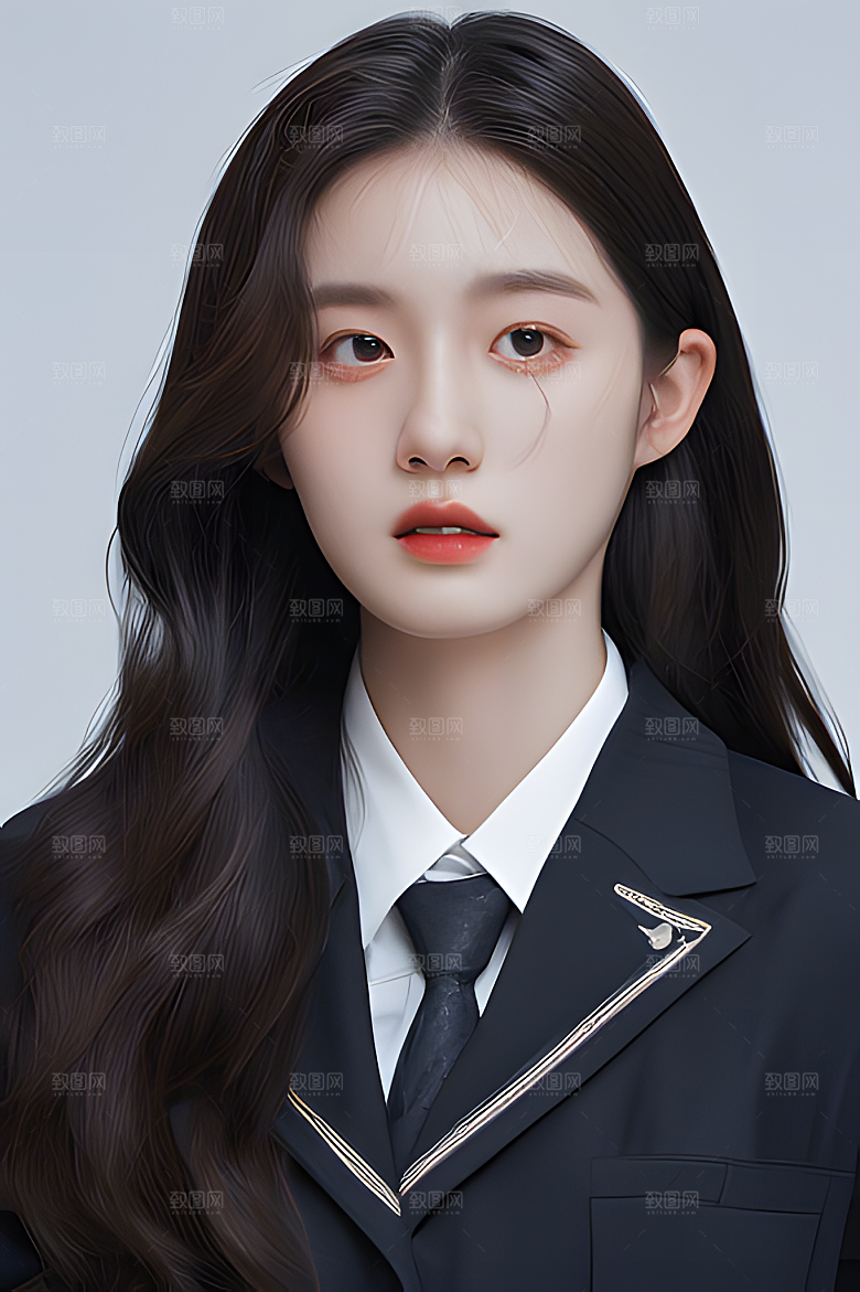韩系美女半身图片素材