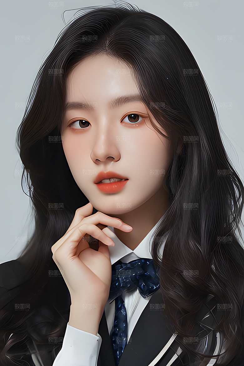 韩系美女半身图片素材