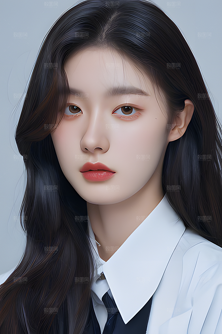 韩系美女半身图片素材