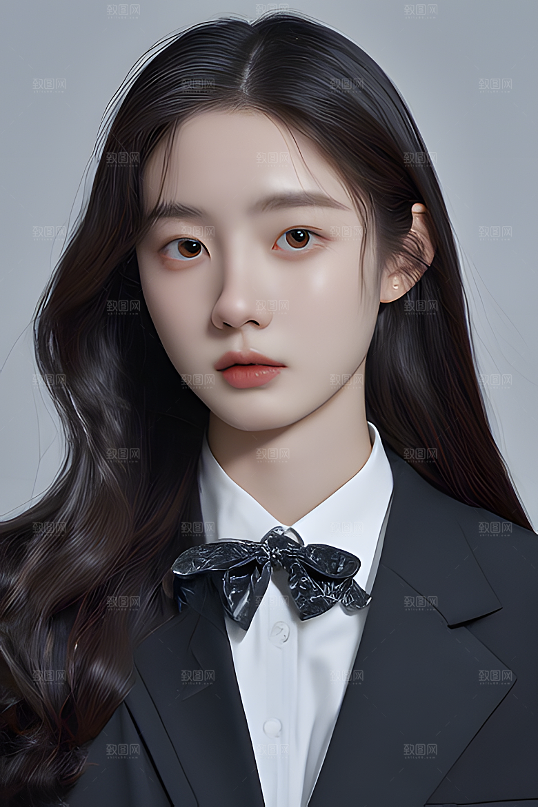 韩系美女半身图片素材