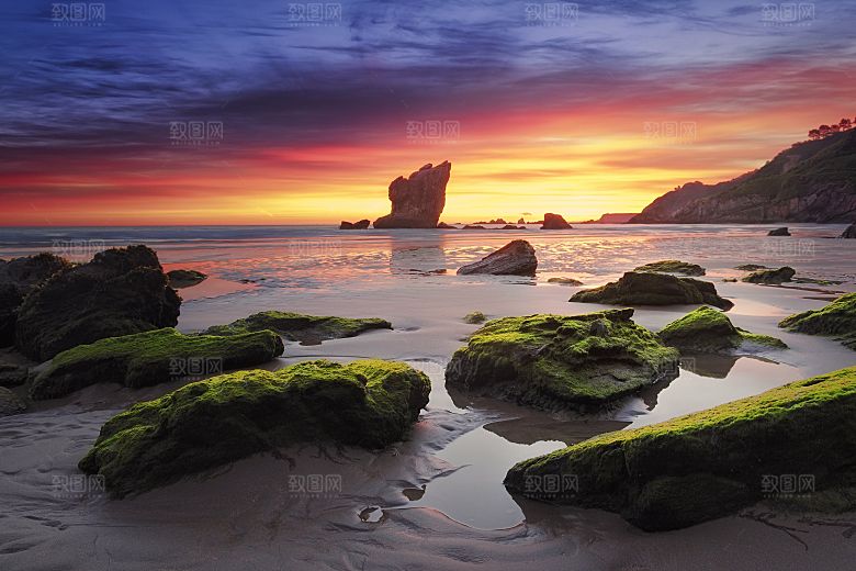 高清海景海滩沙滩海边大海蓝色海洋壁纸素材