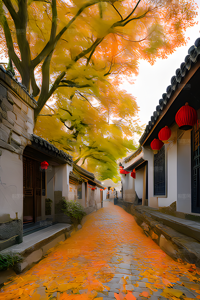 秋天街道图片素材