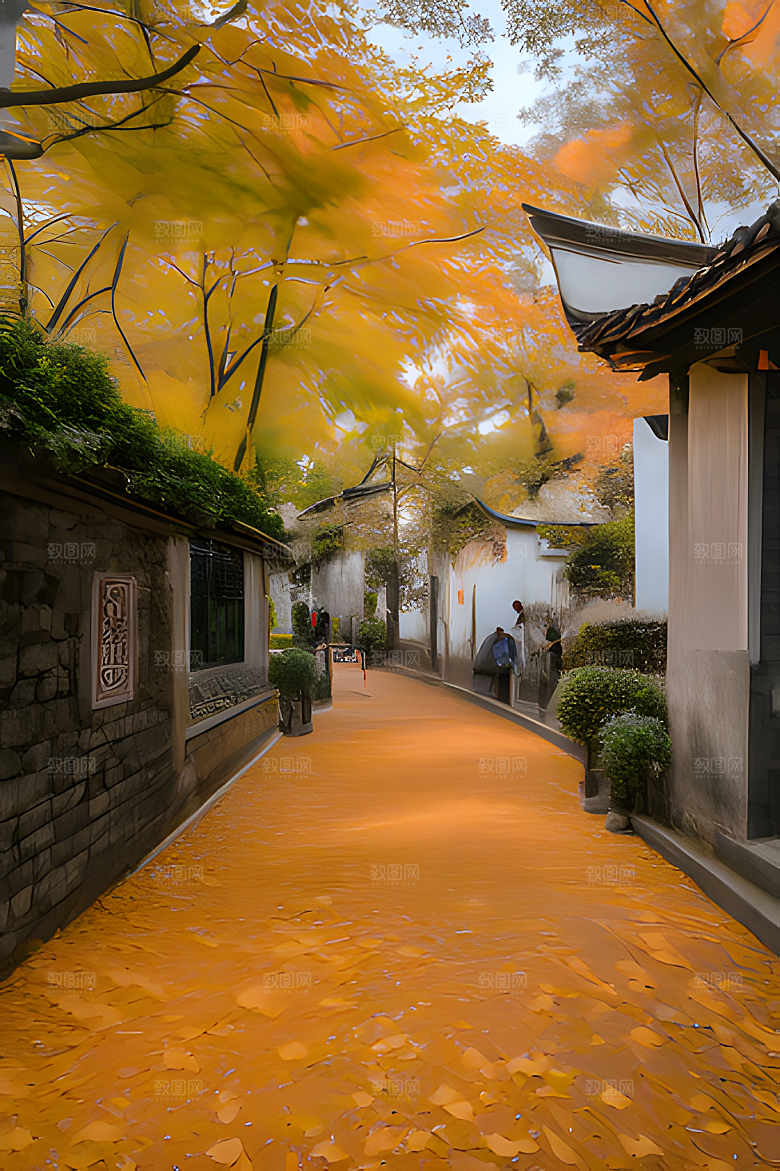 秋天街道图片素材