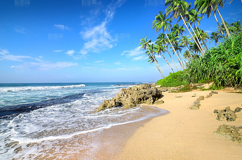 高清海景海滩沙滩海边大海蓝色海洋壁纸素材
