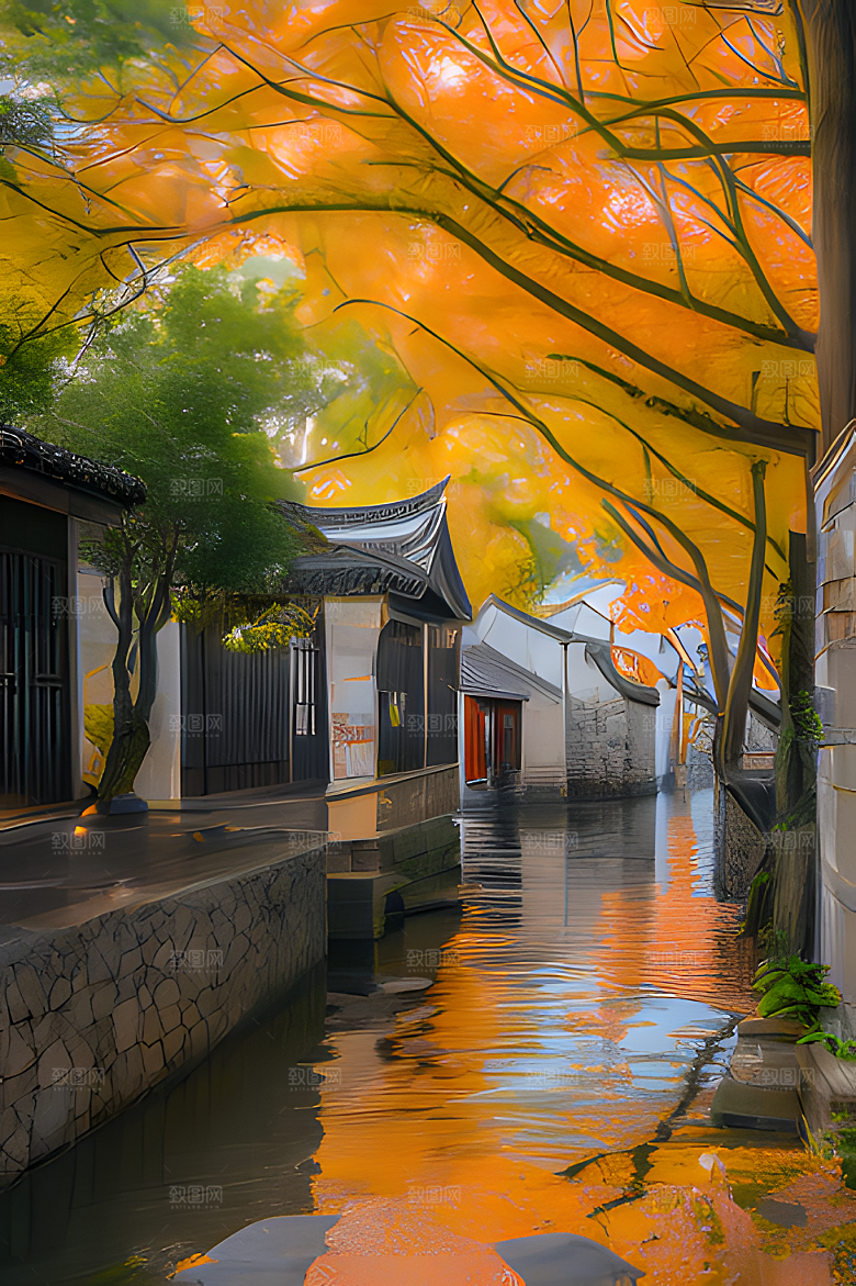 秋天街道图片素材