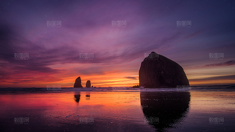 高清海景海滩沙滩海边大海蓝色海洋壁纸素材