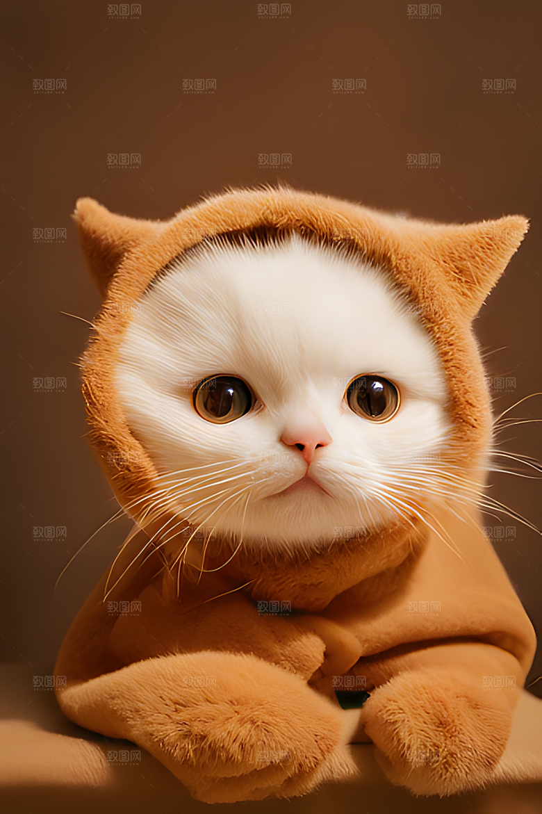 猫咪公仔头套可爱毛茸茸的图片风格