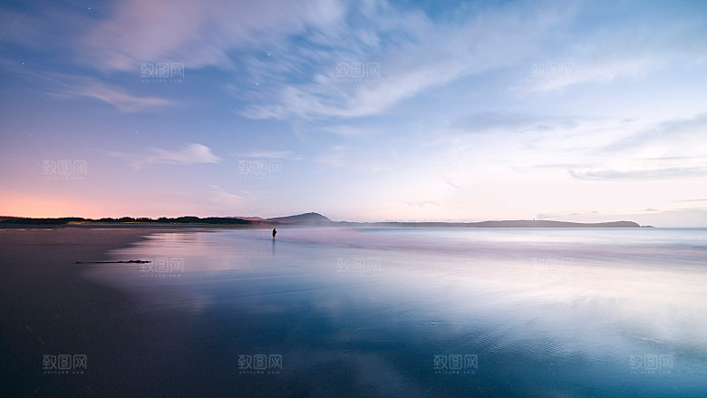 高清海景海滩沙滩海边大海蓝色海洋壁纸素材