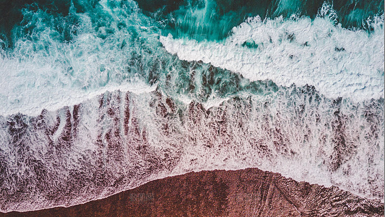 高清海景海滩沙滩海边大海蓝色海洋壁纸素材