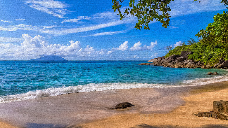 高清海景海滩沙滩海边大海蓝色海洋壁纸