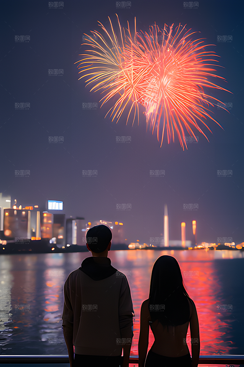 烟花绽放图片素材