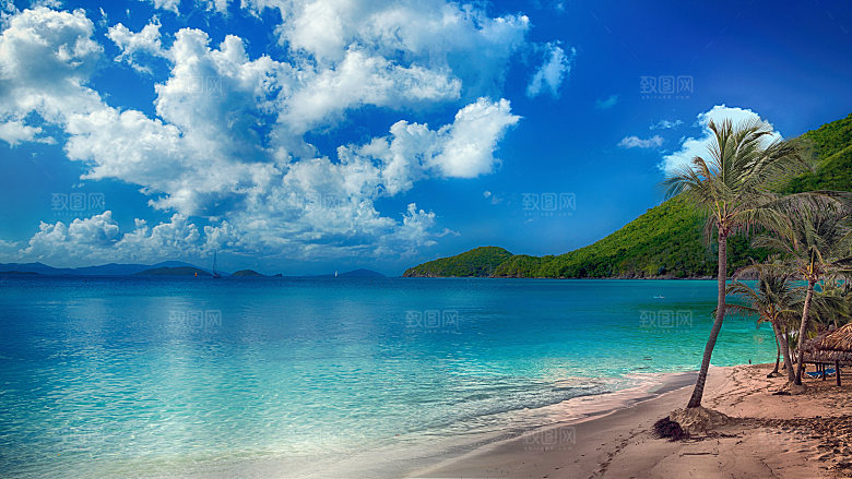 高清海景海滩沙滩海边大海蓝色海洋壁纸