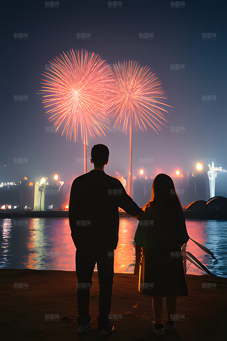 烟花绽放图片素材