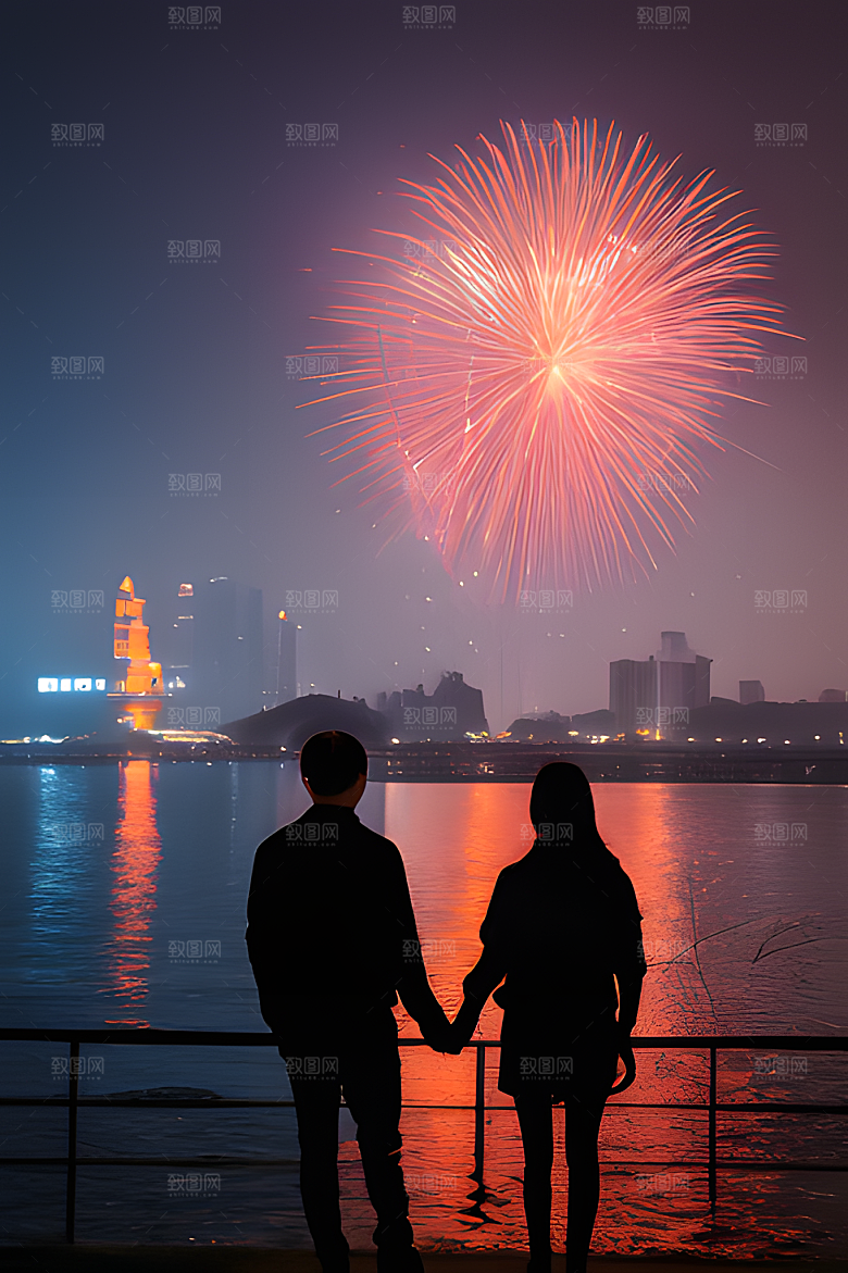 烟花绽放图片素材