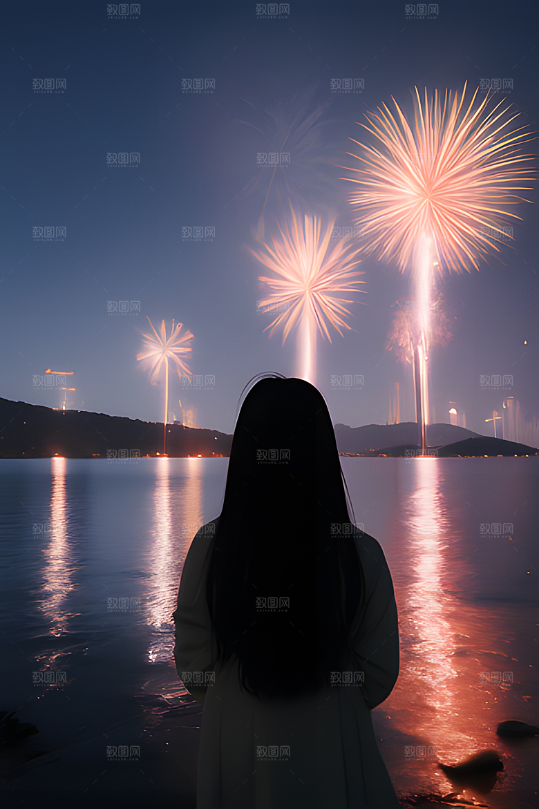 烟花绽放图片素材