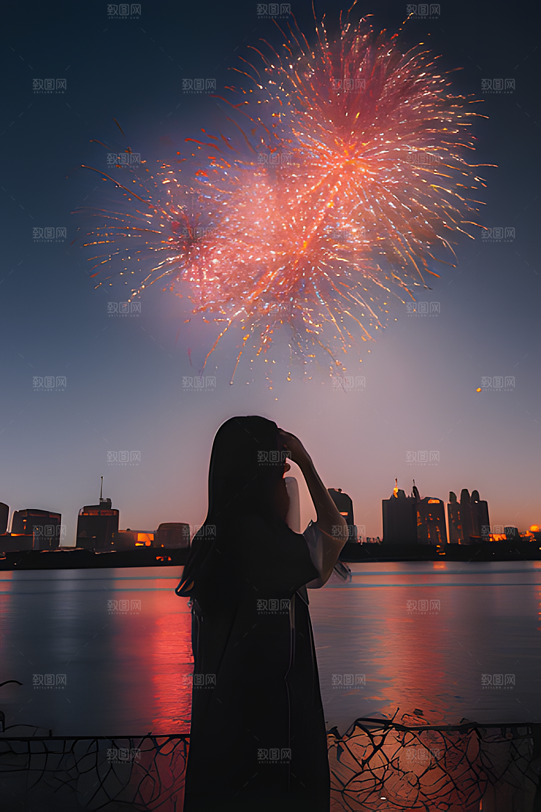 烟花绽放图片素材