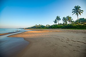 高清海景海滩沙滩海边大海蓝色海洋壁纸素材