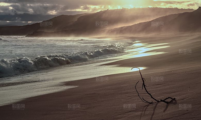 高清海景海滩沙滩海边大海蓝色海洋壁纸素材