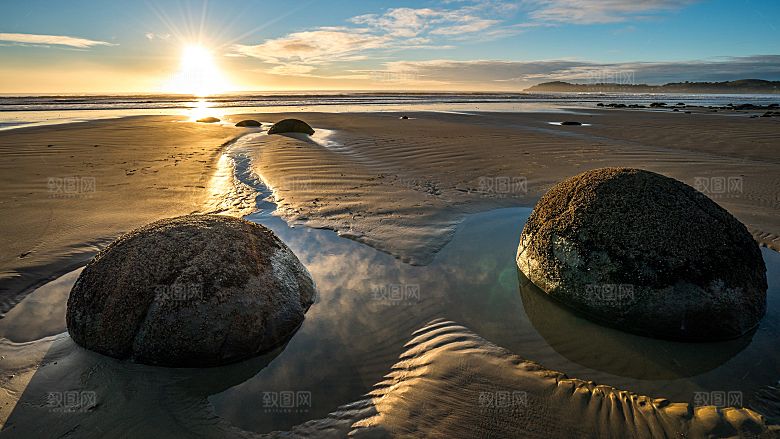 高清海景海滩沙滩海边大海蓝色海洋壁纸素材