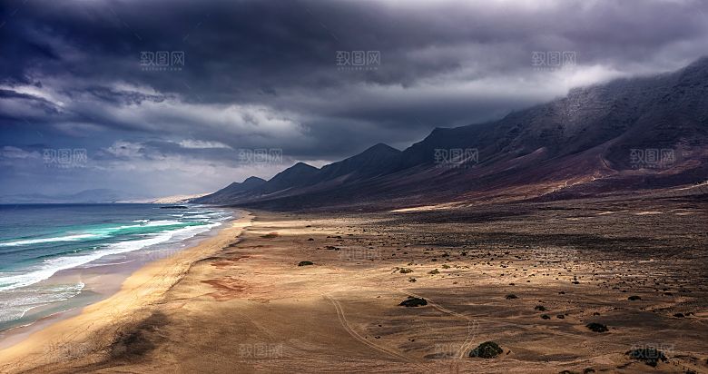 高清海景海滩沙滩海边大海蓝色海洋壁纸素材