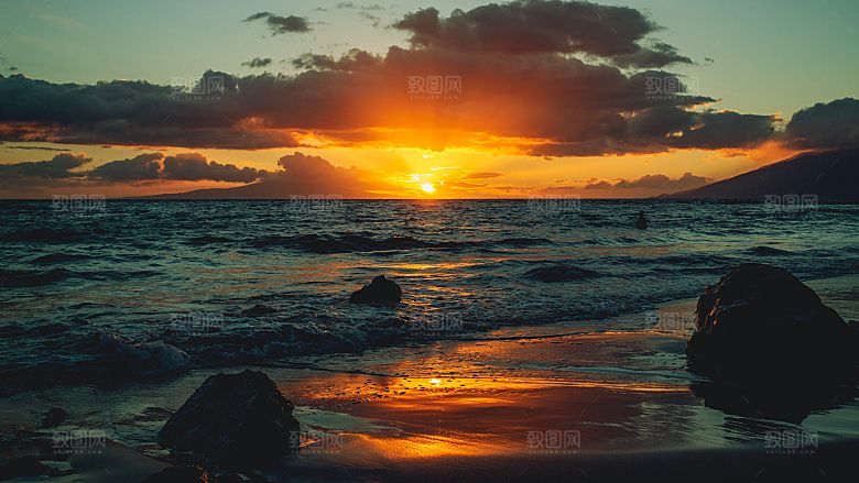 高清海景海滩沙滩海边大海蓝色海洋壁纸