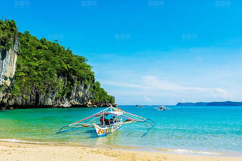 高清海景海滩沙滩海边大海蓝色海洋壁纸素材