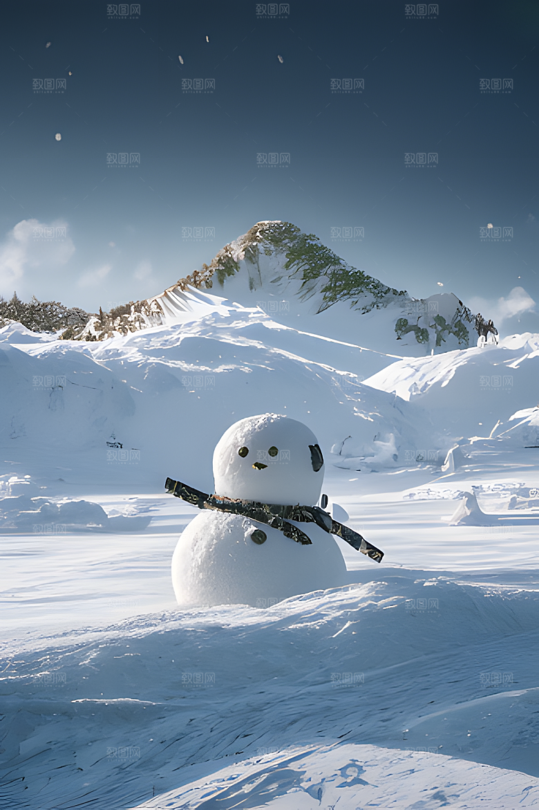 雪人摄影图片素材