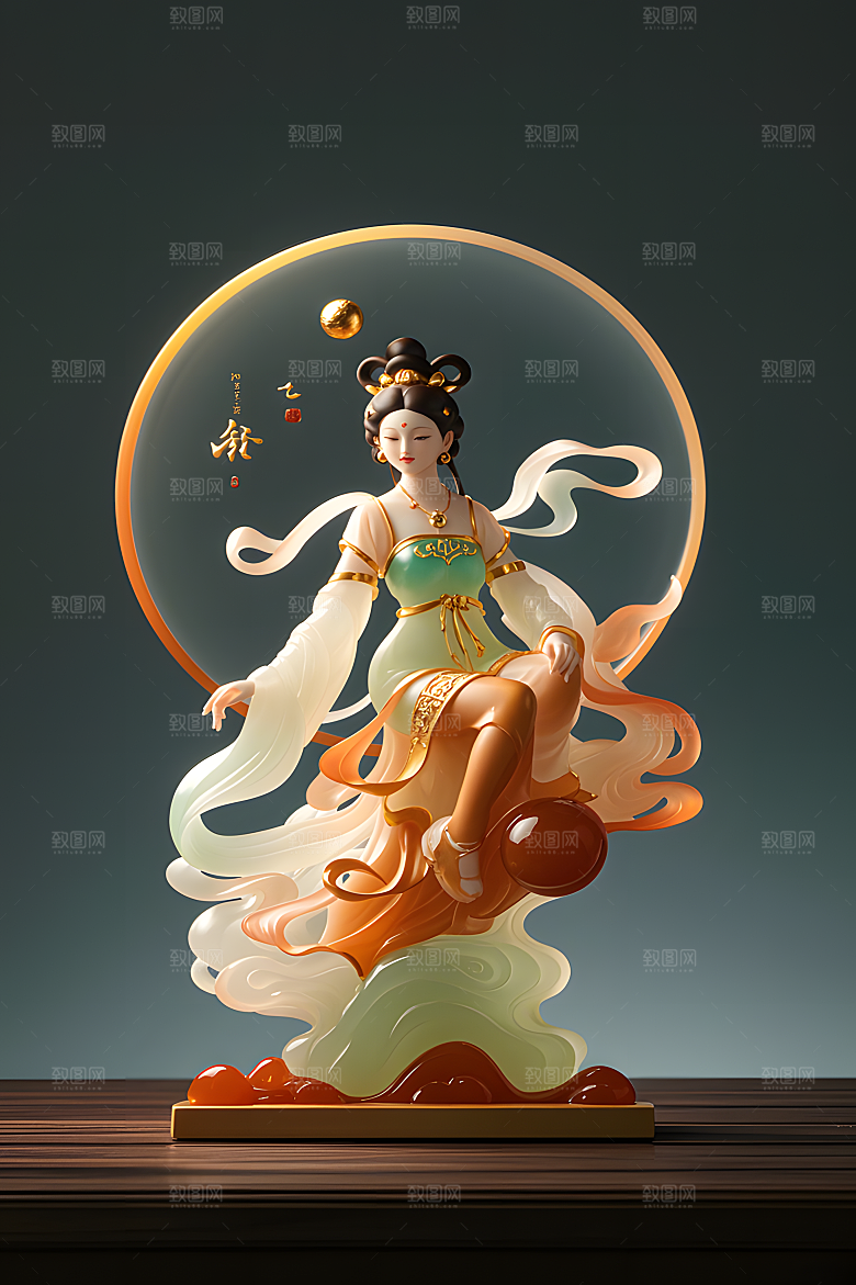 玉雕质感透明感透光哑光金镶玉