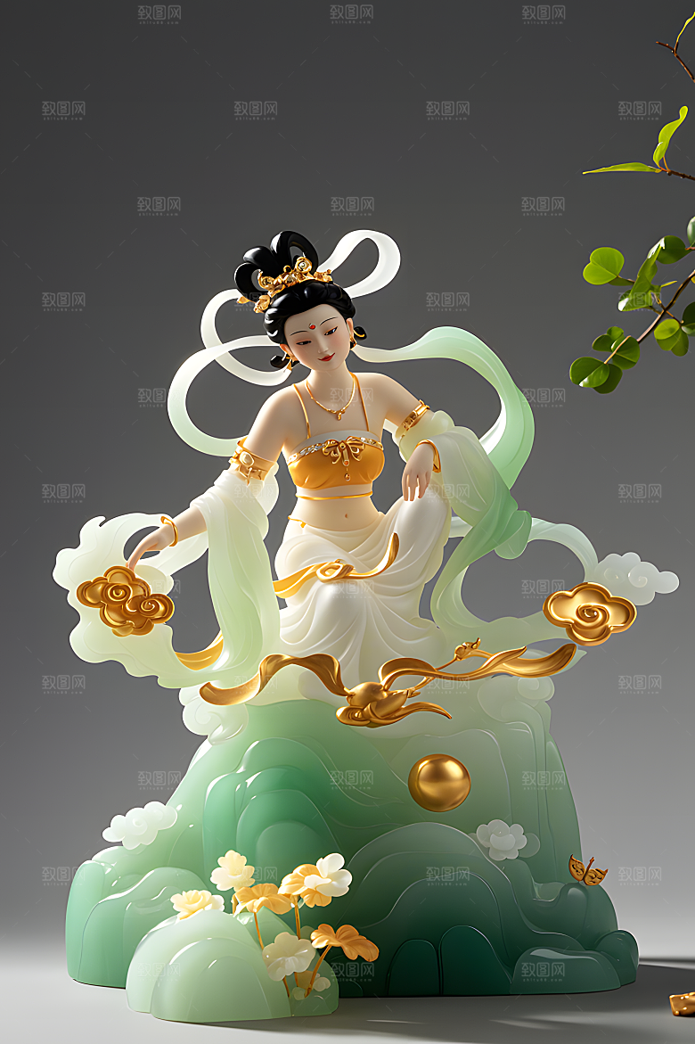 玉雕质感透明感透光哑光金镶玉