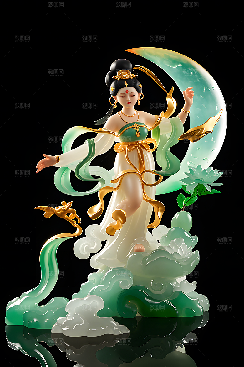 玉雕质感透明感透光哑光金镶玉