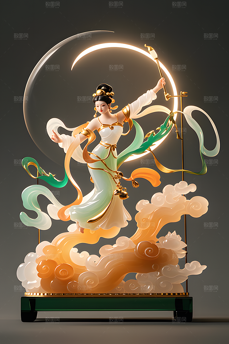 玉雕质感透明感透光哑光金镶玉