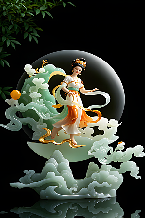 玉雕质感透明感透光哑光金镶玉