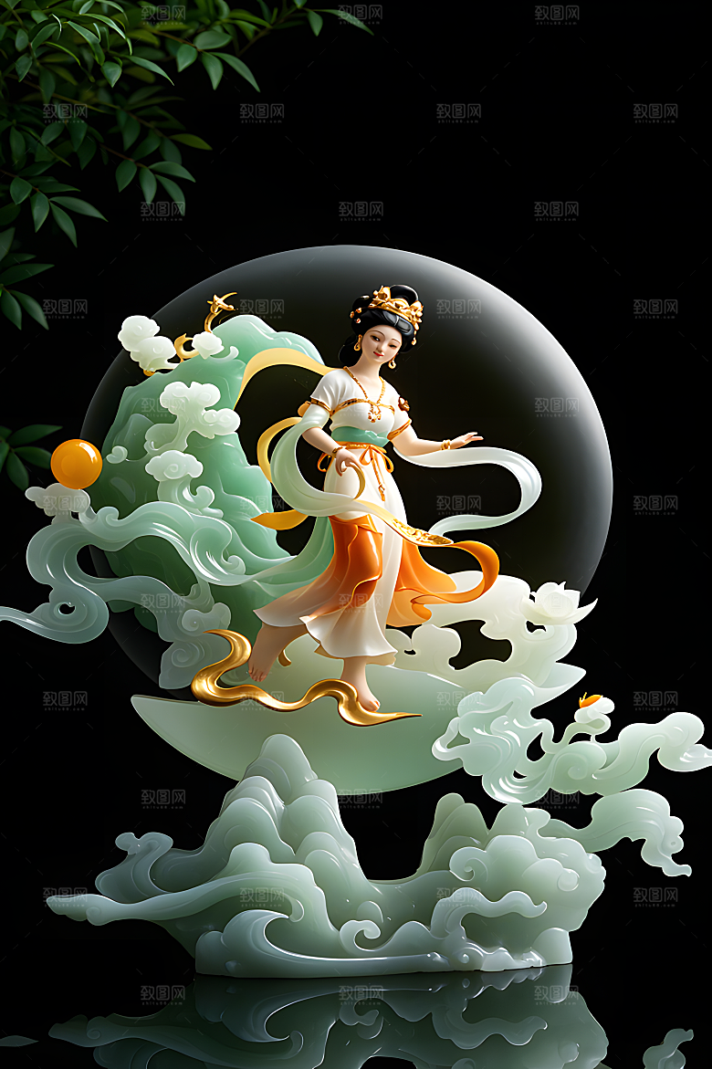 玉雕质感透明感透光哑光金镶玉