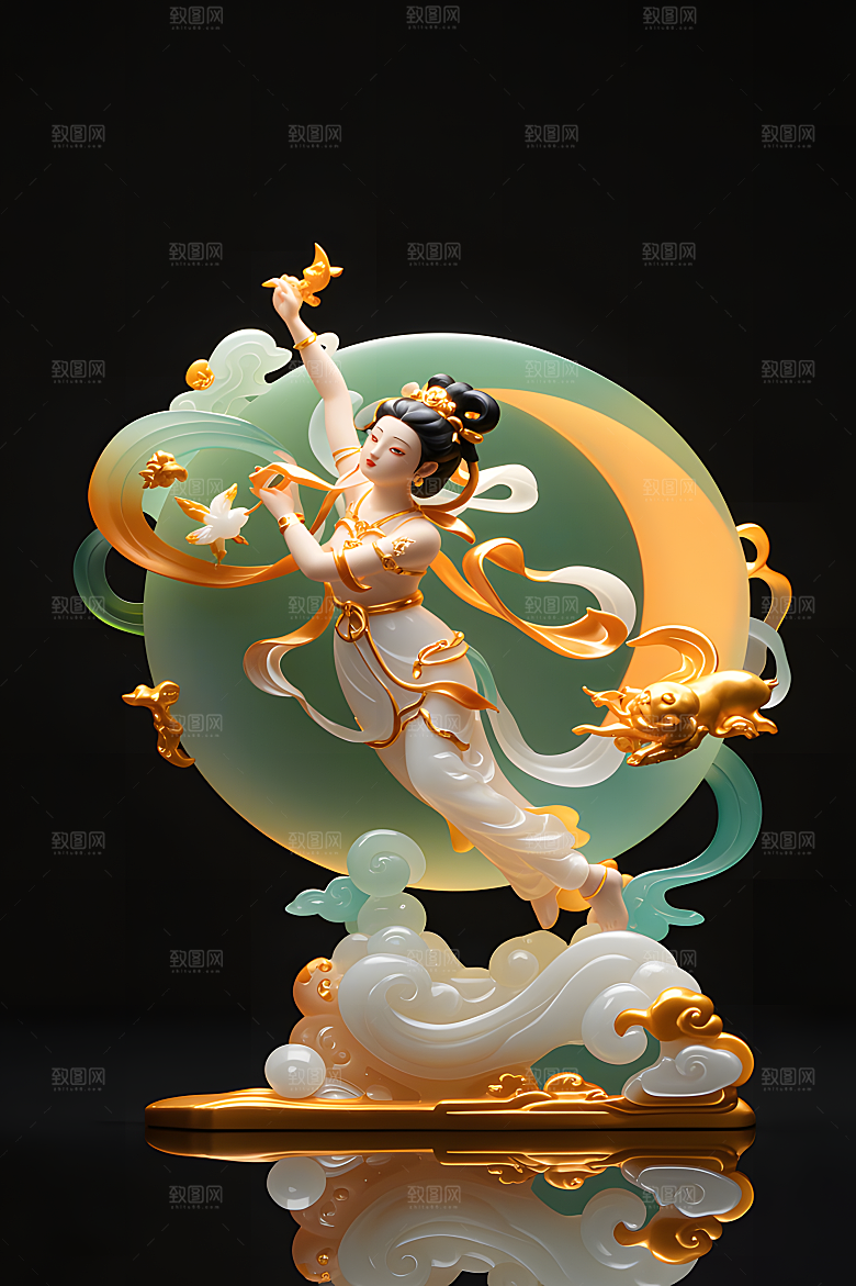 玉雕质感透明感透光哑光金镶玉