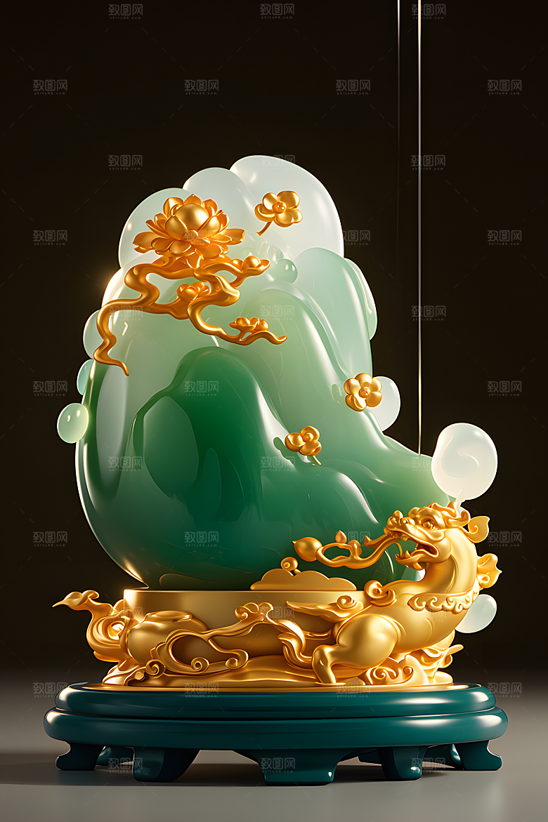 玉雕质感透明感透光哑光金镶玉
