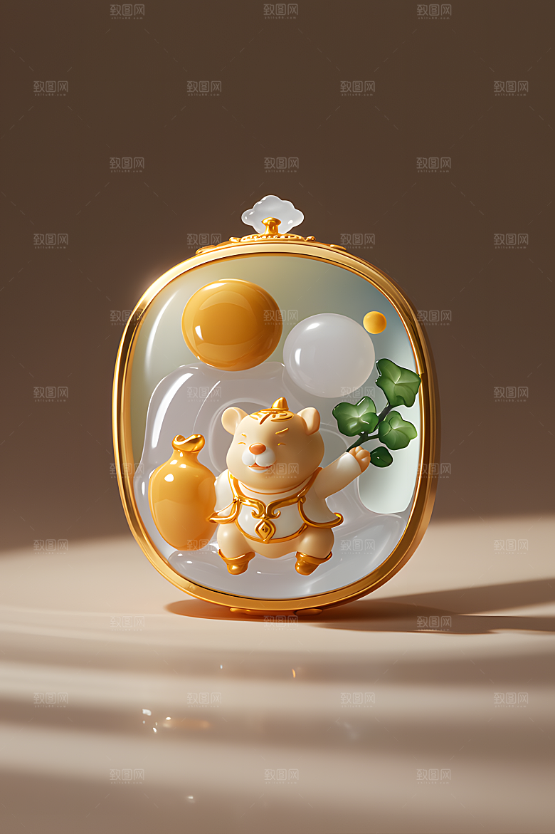 玉雕质感透明感透光哑光金镶玉