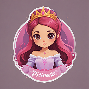 粉色系迪士尼公主风紫色礼服公主画像图片