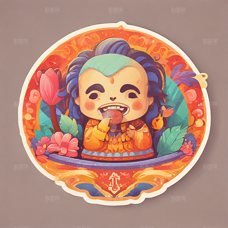 绚丽多彩植物插画设计图片