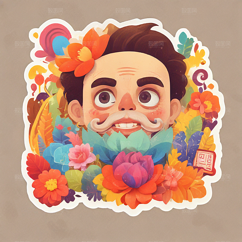 绚丽多彩植物插画设计图片