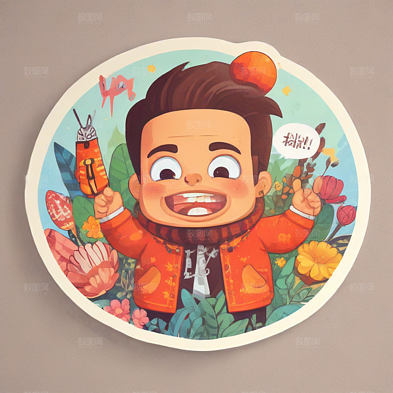 绚丽多彩植物插画设计图片