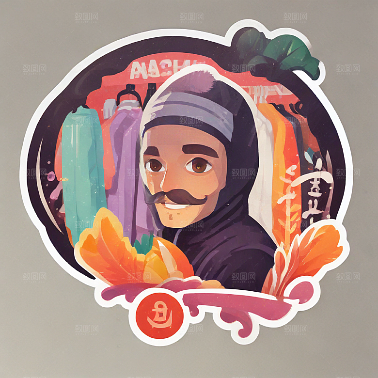 绚丽多彩植物插画设计图片