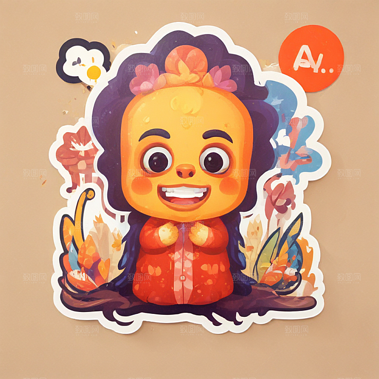 绚丽多彩植物插画设计图片