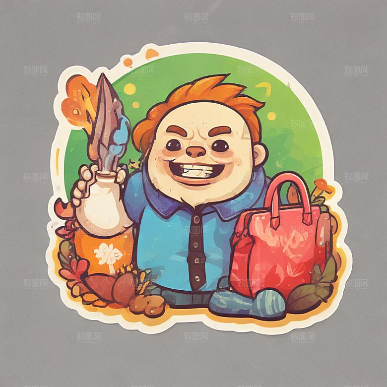 绚丽多彩植物插画设计图片