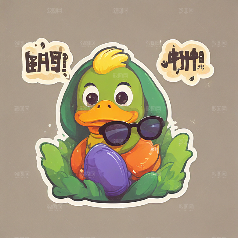 小黄鸭卡通手绘风格壁纸图片