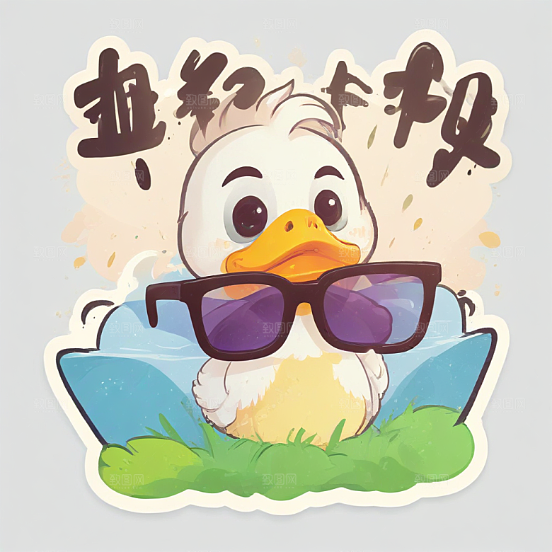 小黄鸭卡通手绘风格壁纸图片