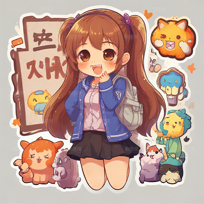 校园喧闹少女·蓝衣活力瞬间图片